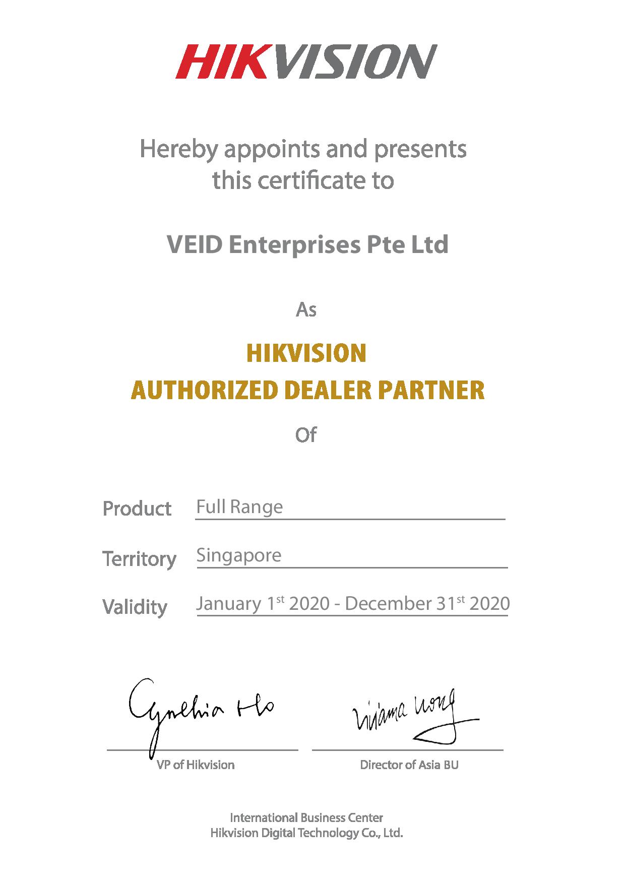 Hikvision Singapore VEID Cert