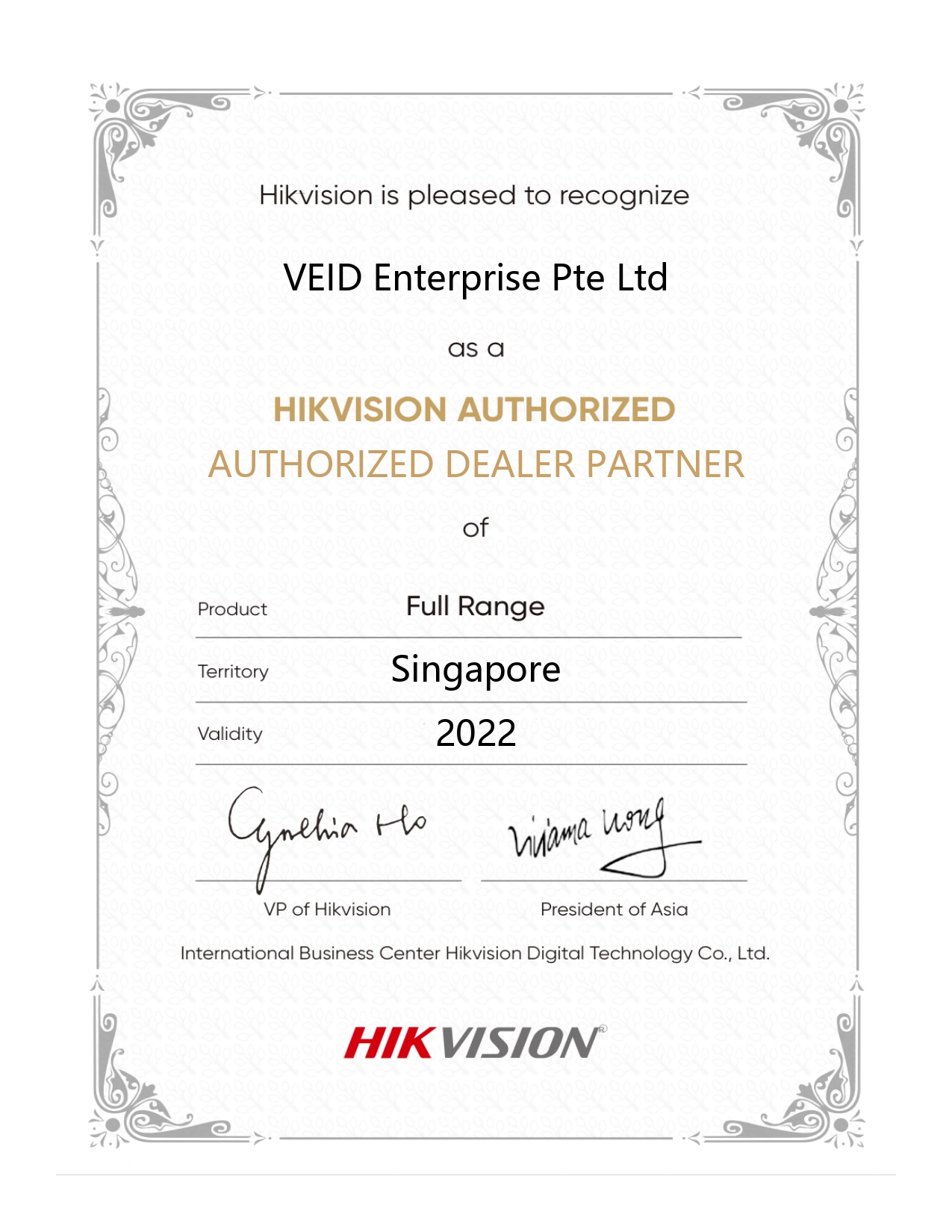Hikvision Singapore VEID Cert